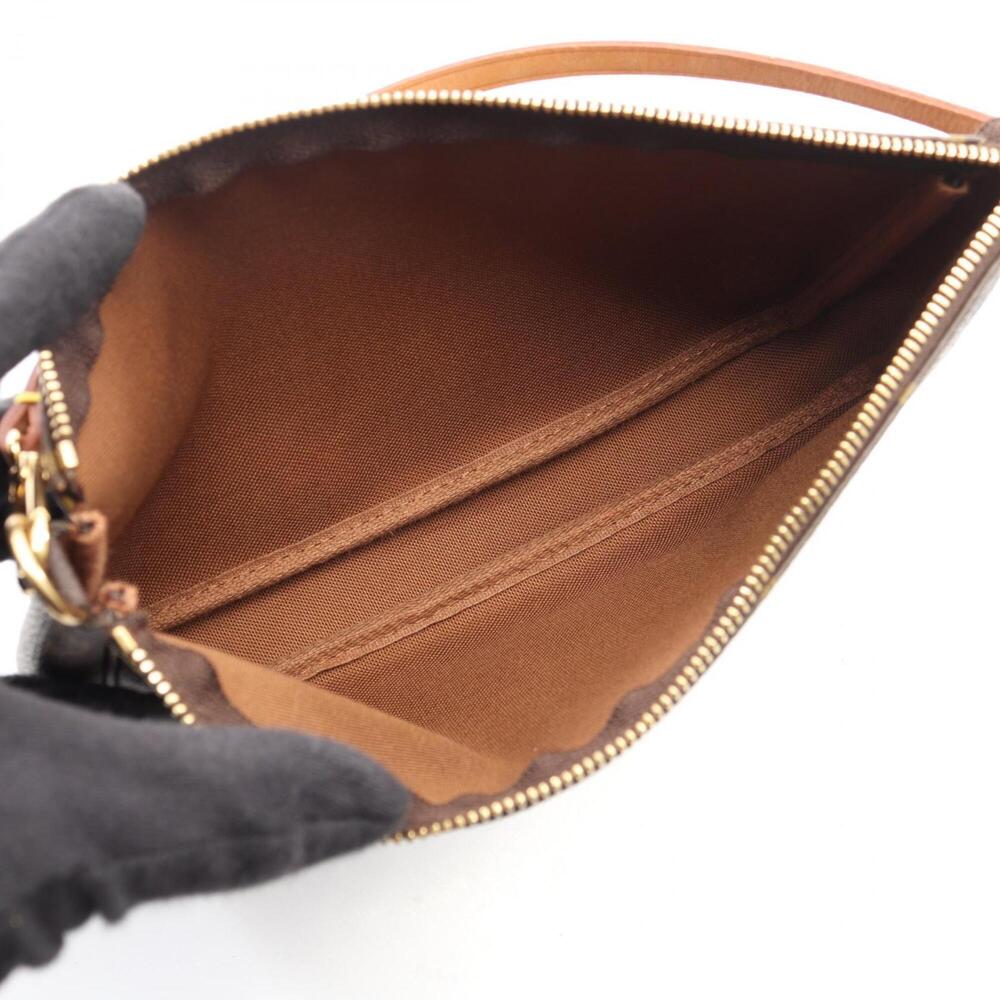 LOUIS VUITTON Authentic Brown Monogram Leather Pochette Bag - Picture 3 of 11